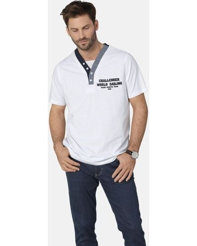 Babista T-Shirt ROMOLINO mit eleganten Zierknöpfen - Weiß