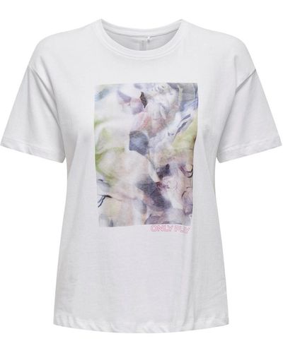 ONLY Print-Shirt Loose JRS Tee - Weiß