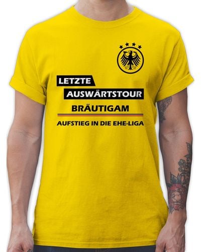 Shirtracer T-Shirt Letzte Auswärtstour Bräutigam JGA Männer - Gelb