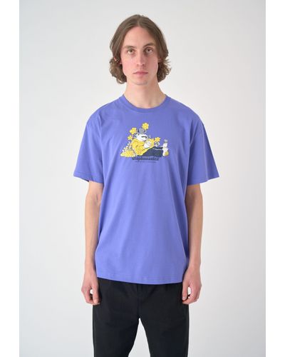 CLEPTOMANICX T-Shirt Dreamer mit lustigem Frontprint - Blau