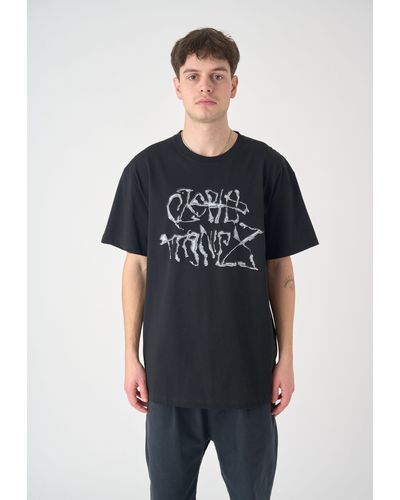 CLEPTOMANICX T-Shirt Quick mit coolem Frontprint - Schwarz