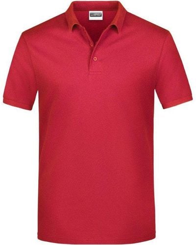 James & Nicholson Poloshirt Pique Kurzarm Basic - Rot
