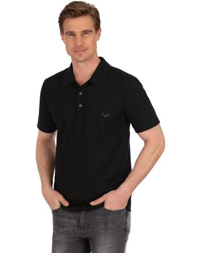 Trigema Poloshirt aus Single-Jersey (1-tlg) - Schwarz