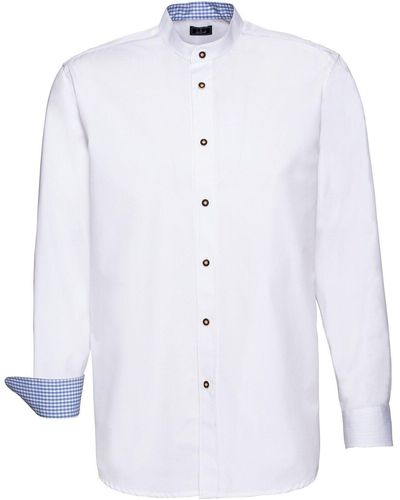 Luis Steindl Trachtenhemd Stehkragenhemd - Blau