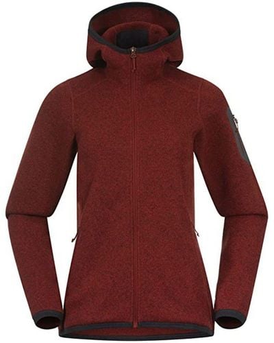 Bergans Fleecejacke bordeaux passform textil (1-St) - Rot