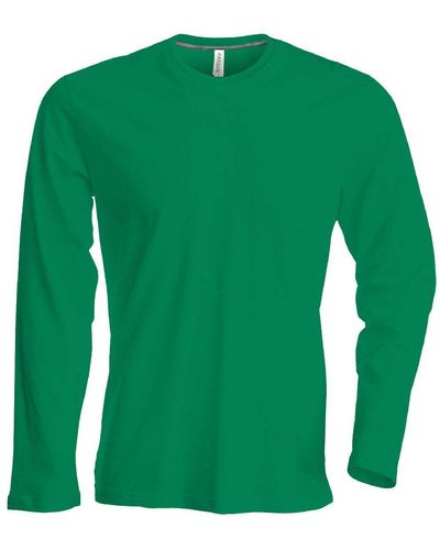 Kariban Rundhalsshirt K359 T-Shirt langarm enzymgewaschen - Grün