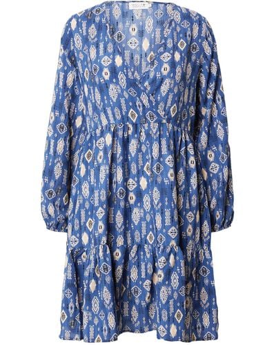 Molly Bracken Sommerkleid (1-tlg) Drapiert/gerafft, Volant - Blau