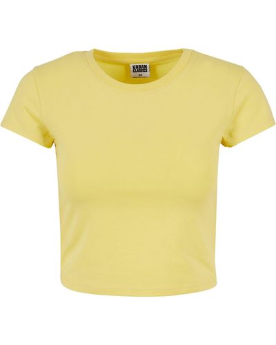 Urban Classics T-Shirt Ladies Stretch Jersey Cropped - Gelb