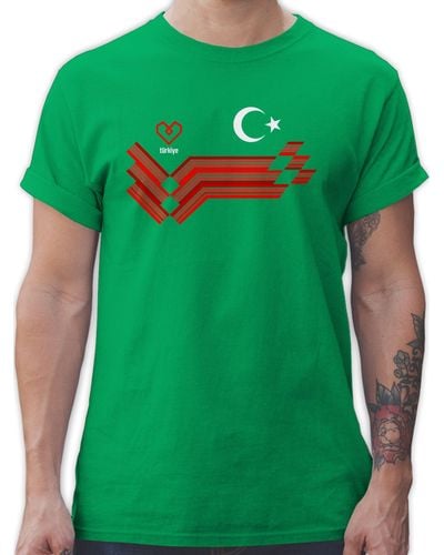 Shirtracer Shirt ürkiye , Türkei Wappen 2024 Fussball EM Fanartikel - Grün