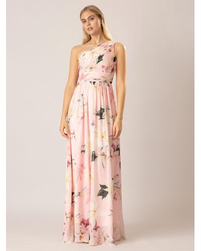 Apart Abendkleid aus hochwertigem Polyester Material mit Rückenausschnitt - Pink