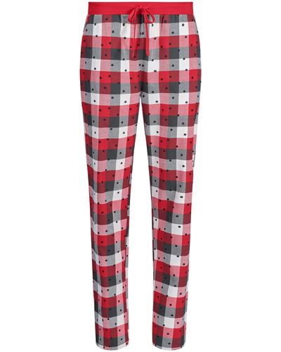 SKINY Pyjamahose Schlafanzug Hose (1-tlg) Flanell Qualität - Rot