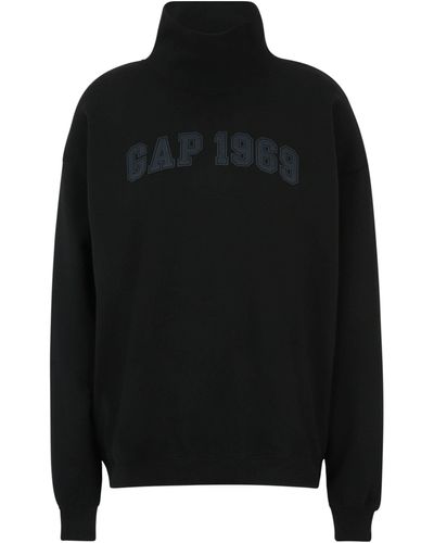 Gap Tall Sweatshirt (1-tlg) Drapiert/gerafft - Schwarz
