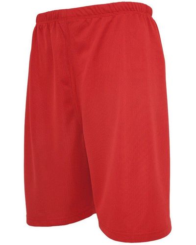 Urban Classics Bball Mesh Shorts mit Mesheinlage - Rot