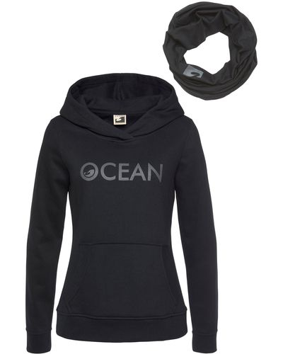 Ocean Sportswear Kapuzensweatshirt mit Multifunktionaler Tube Schal (Set, 2-tlg) - Blau