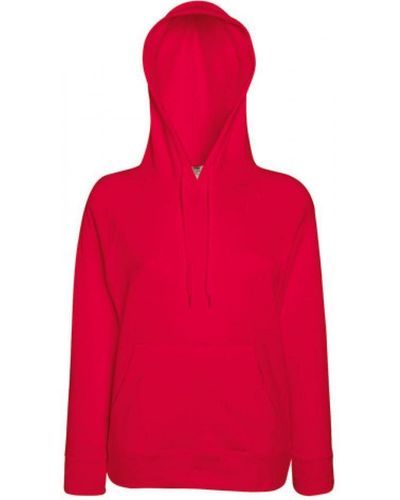 Fruit Of The Loom Kapuzenpullover Lady-Fit Lightweight Hooded Sweat - Rot