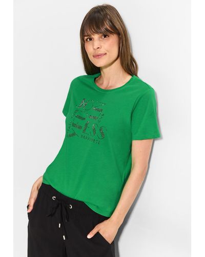 Cecil T-Shirt aus reiner Baumwolle - Grün