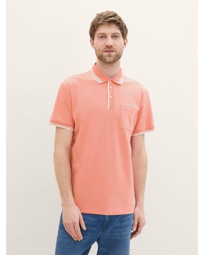 Tom Tailor Poloshirt mit Brusttasche - Orange