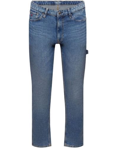 Edc By Esprit Stretch- Recycelt: Carpenter-Jeans mit geradem Bein - Blau