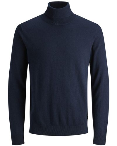 Jack & Jones Rollkragenpullover Rollneck Pullover Sweater JJ EEMIL KNIT (1-tlg) - Blau
