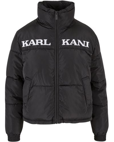 Karlkani Winterjacke KW-JK012-001-01 KK Retro Essential Puffer Jacket (1-St) - Schwarz