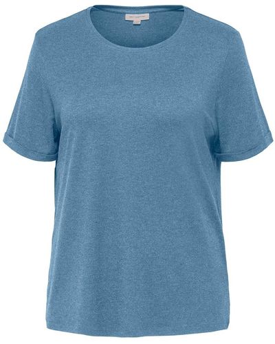 Only Carmakoma T-Shirt CARMOSTER /S FOLD UP TOP JRS - Blau