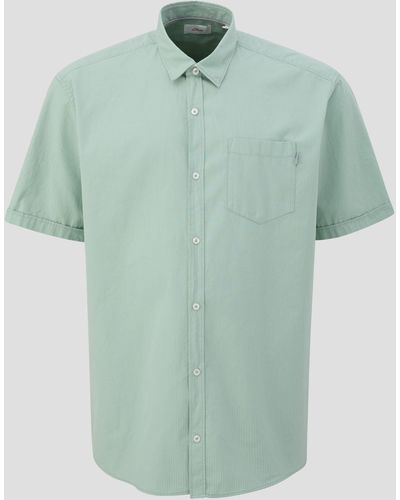 S.oliver Kurzarmhemd Hemd mit Button-Down-Kragen - Grün
