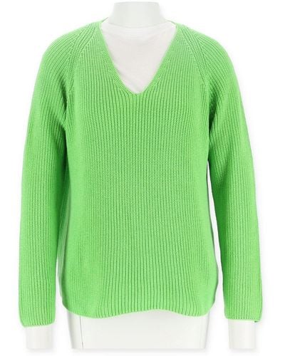 halsüberkopf Accessoires Sweatshirt Pullover V-Ausschnit - Grün