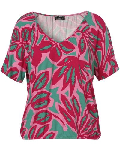 Via Appia Due Print-Shirt mit elastischem Saum - Pink