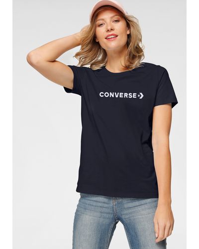Converse T-Shirt OS WORDMARK TEE - Blau