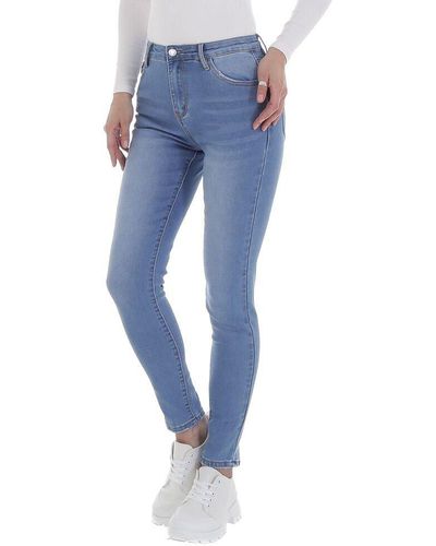 Ital-Design Fit- Freizeit Stretch Skinny Jeans in Blau - Schwarz