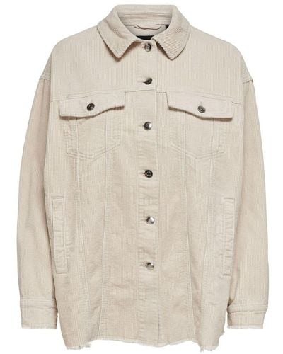 ONLY Blouson Oversized Cord Jacke Shacket Übergan Cardigan Samt ONLBITTEN (1-St) 4014 in Beige - Natur
