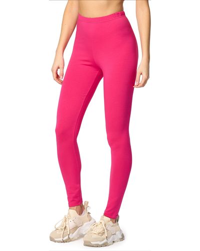 Merry Style Leggings Hosen aus Baumwolle MS10-198 (1-tlg) elastischer Bund, eng - Pink