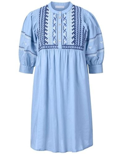 Rich & Royal Sommerkleid mini dress with embroidery organic, cotton blue - Blau
