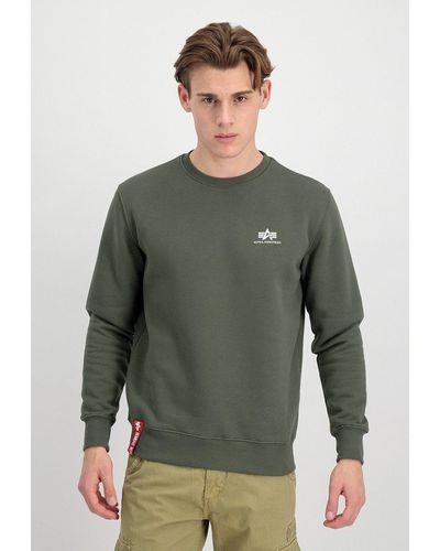 Alpha Industries Sweatshirt Basic Sweater Small Logo (1-tlg) - Grün