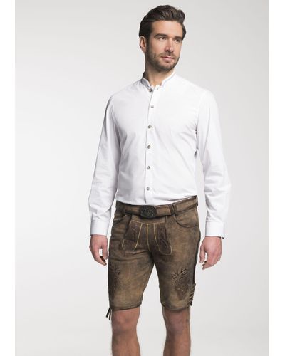Spieth & Wensky Shorts Marc mit Gürtel - Weiß