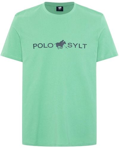 Polo Sylt Shirt mit auffälligem Logo-Print - Grün
