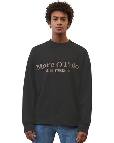 Marc O' Polo Sweatshirt mit großer Label-Stickerei vorne - Schwarz