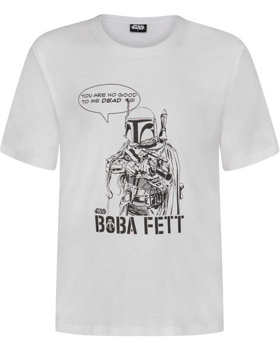Star Wars Boba Fett T- Kurzarm-Shirt - Weiß