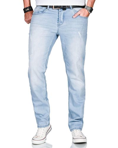 Alessandro Salvarini Slim-fit-Jeans ASCatania used look Effekt und mit 2% Elasthan - Blau