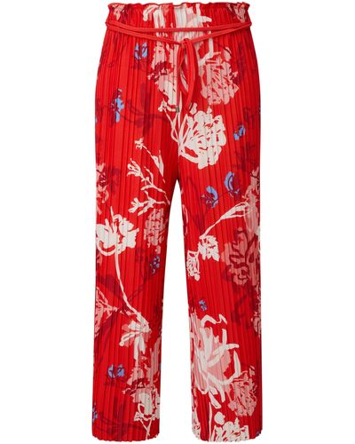 S.oliver Weite Hose - Stoffhose - Culotte mit All-over-Print - Rot