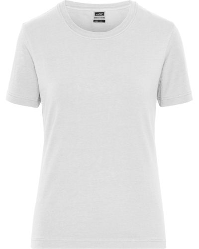 James & Nicholson T-Shirt Tailliertes BIO-Baumwoll shirt mit Elasthan JN1801 - Weiß