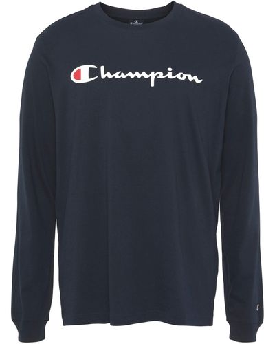 Champion Shirt Classic Crewneck Long Sleeve T-Shir - Blau