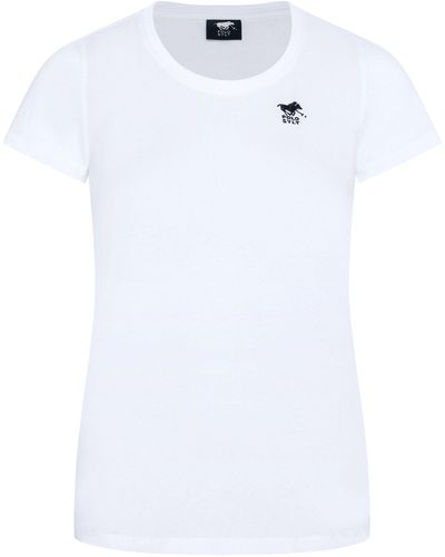 Polo Sylt Print-Shirt mit Label-Akzent - Weiß