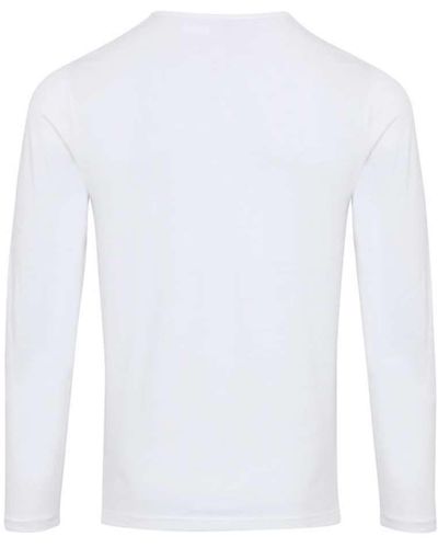 PREMIER Rundhalsshirt Longshirt T-Shirt Oversize Longsleeve Sweatshirt - Weiß