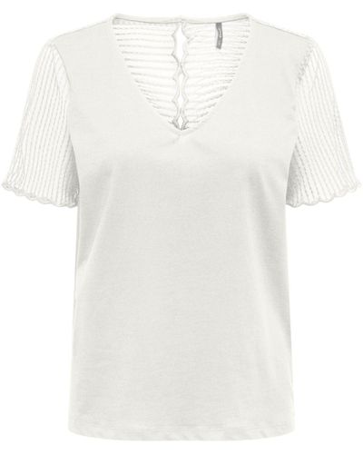 ONLY Shirttop (1-tlg) Spitze, Cut-Outs - Weiß