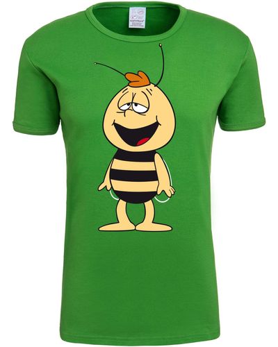 Logoshirt T-Shirt Biene Maja – Willi mit lizenzierten Originaldesign - Grün