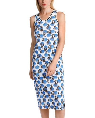 Marc Cain Sommerkleid "Sports " Premium mode Kleid mit Beach-Point-Print - Blau