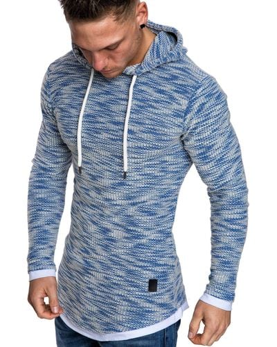 Amaci&Sons LEXINGTON Kapuzenpullover 2in1 Oversize Hoodie Pullover Sweatshirt - Blau