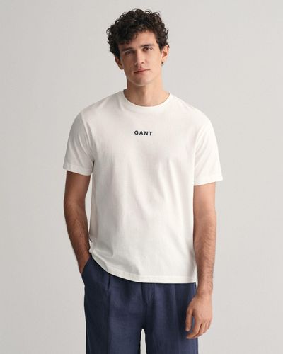 GANT T-Shirt CONTRAST SMALL LOGO TSHIRT - Weiß