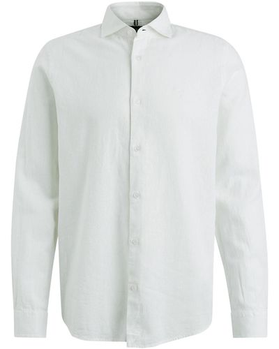 Vanguard T- Long Sleeve Shirt Linen Cotton ble - Weiß